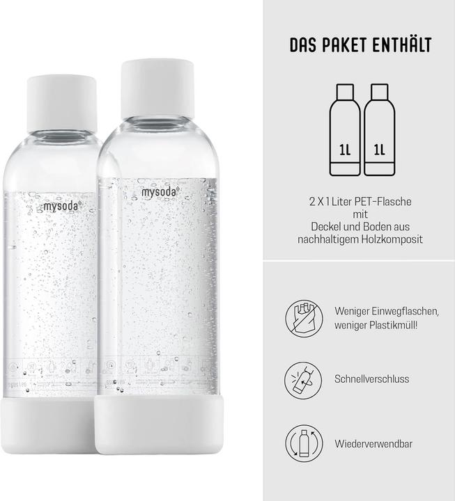 Produktbild Mysoda 1 liter - BPA-fri plastik- Hvid