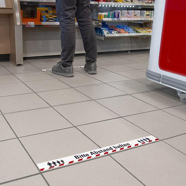 Immagine prodotto Moravia Nastro per marcature a terra, stampa: mantenere la distanza, lunghezza 16 m