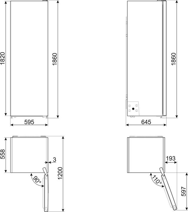 Produktbild Smeg FS18EV2HX Kühlschrank Freie Aufstellung 390 L E Edelstahl