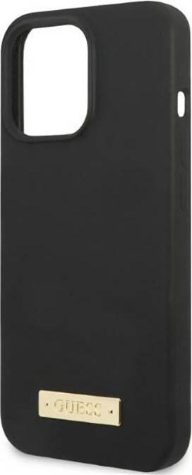 Image du produit Guess GUHMP13XSPLK iPhone 13 Pro Max 6,7" czarny/black hard case Silicone Logo Plate MagSafe (Apple iPhone 13 Pro Max)