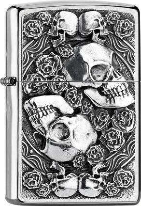 Actual product image Zippo Skull and Roses