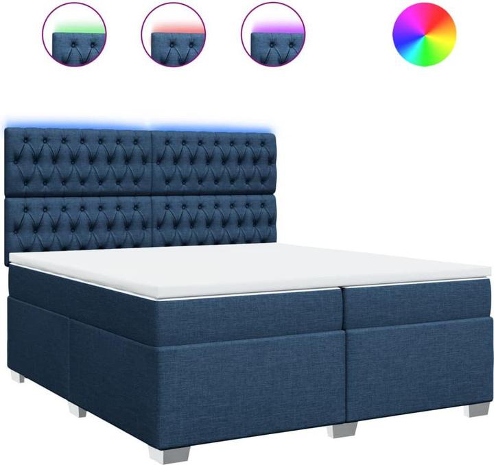 Actual product image vidaXL Bo x springbett mit Matratze 200 x 200 cm Stoff (200 x 200 cm)