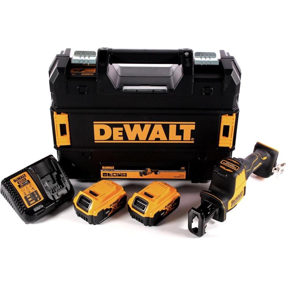 Thumbnail - DeWalt, Säbelsäge, DCS 369 P2 Akku Säbelsäge 18 V + 2x Akku 5,0 Ah + Ladegerät + TSTAK