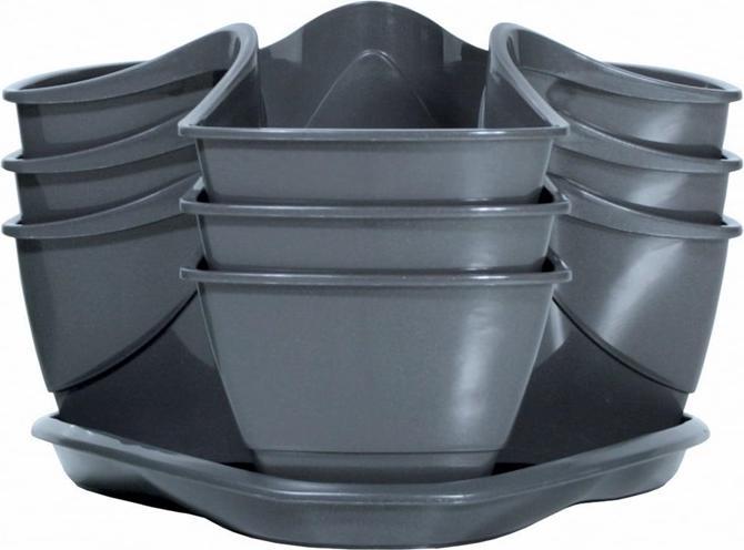 Produktbild Prosperplast Flowerpot Coubi, plastic, Ø 29.5 cm, grey (29.50 x 88 cm)