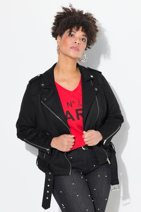 Produktbild Miamoda Bikerjacke, Veloursleder-Optik, Revrskragen (46)