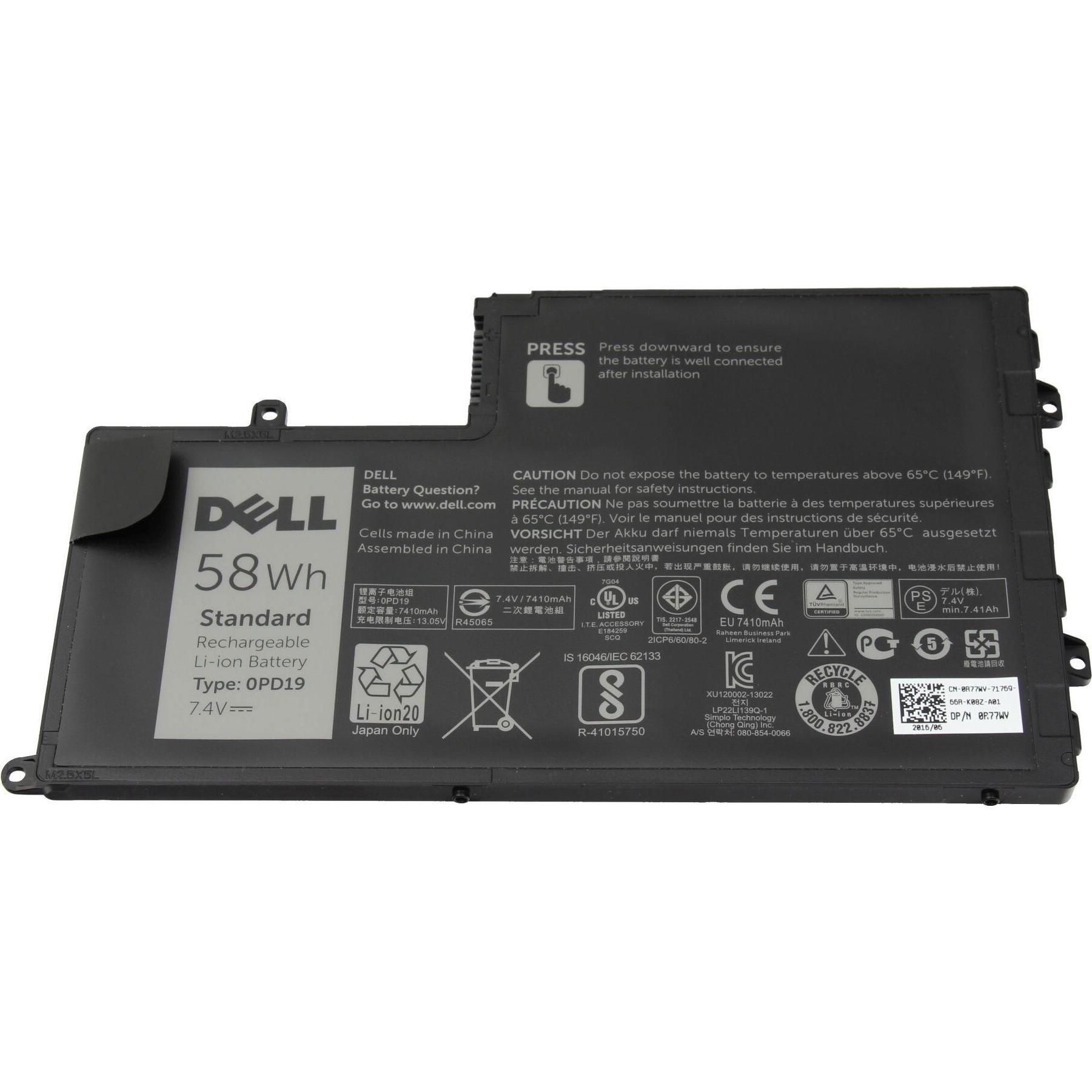 Dell R77WV (4 Zellen, 7410 mAh), Notebook Akku