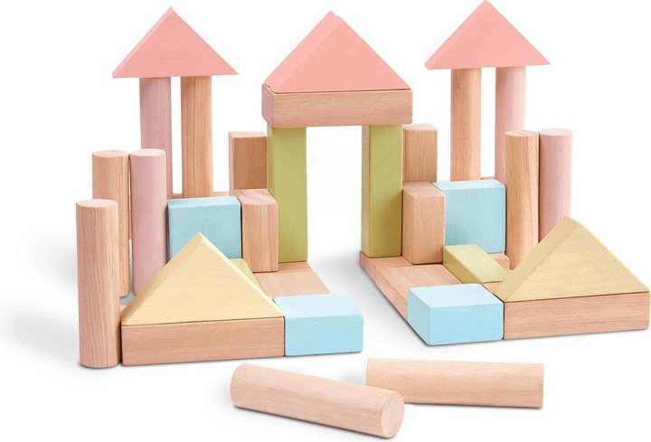 Produktbild Plantoys 40 Holzbausteine Pastell