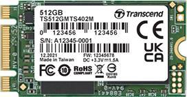Actual product image Transcend MTS402M 512GB Internal M.2 PCIe NVMe SSD 2242 SATA III Retail TS512GMTS402M (512 GB, M.2 2242)
