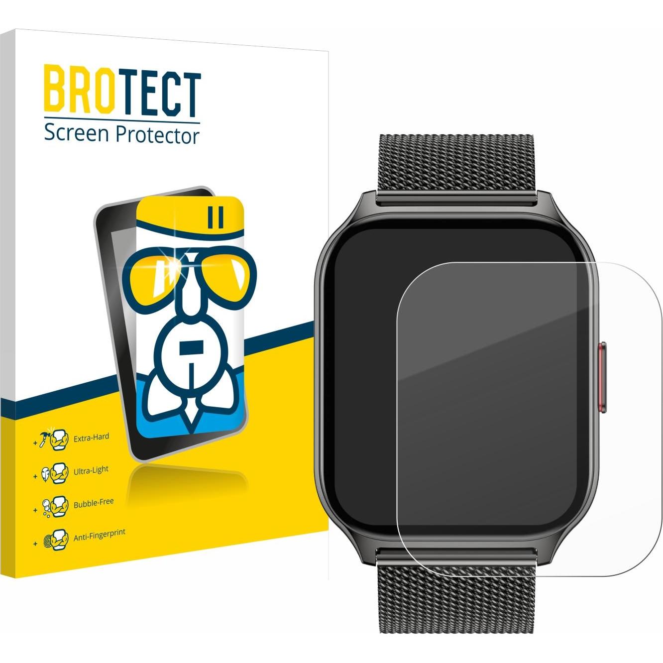 BROTECT AirGlass Panzerglasfolie, Smartwatch Schutzfolie, Transparent