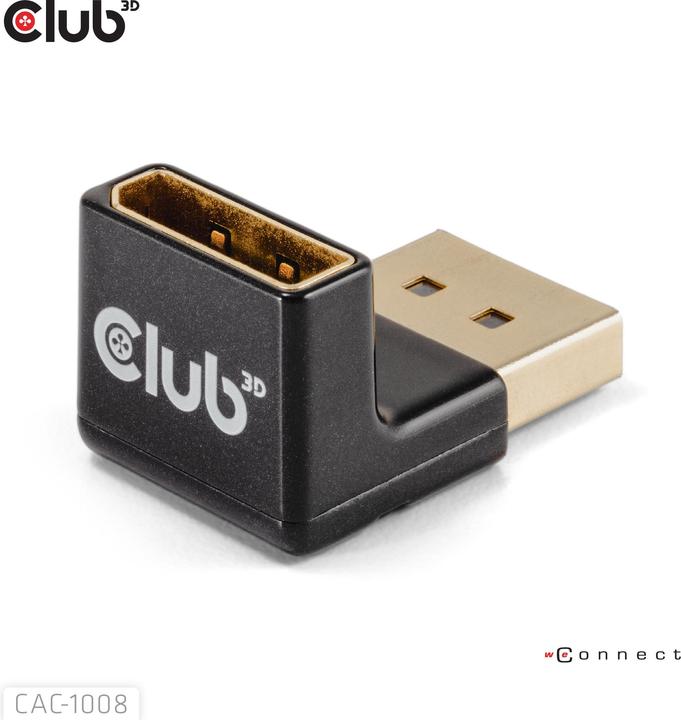Produktbild Club 3D Club3D Adapter DP > DP 1.4 90° abgewikelt 4K@120Hz St/Bu retail (10.50 cm)