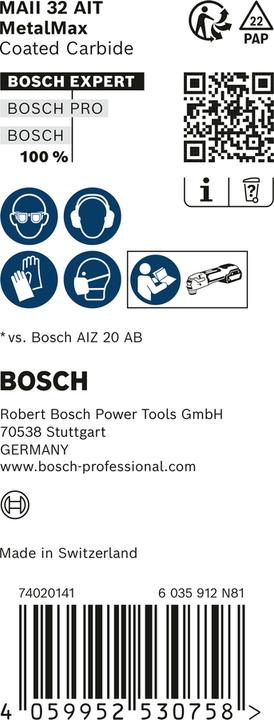 Produktbild Bosch Professional Zubehör EXPERT MetalMax MAII 32 AIT Blatt für Multifunktionswerkzeuge, 70 x 32 mm, 10 Stück