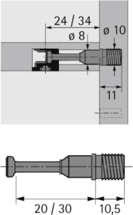 Image du produit Hettich Goujon à montage rapide Rapid S DU 333 (Ancrages à enfoncer, 1 pcs)