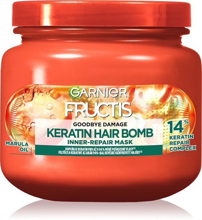 Actual product image Garnier Fructis Goodbye Damage Keratin Hair Bomb - Hair Mask 320ml (320 ml)