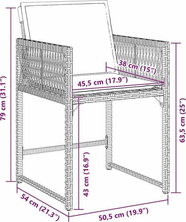 Produktbild vidaXL Garten-Essbereich (80 x 160 x 73 cm)