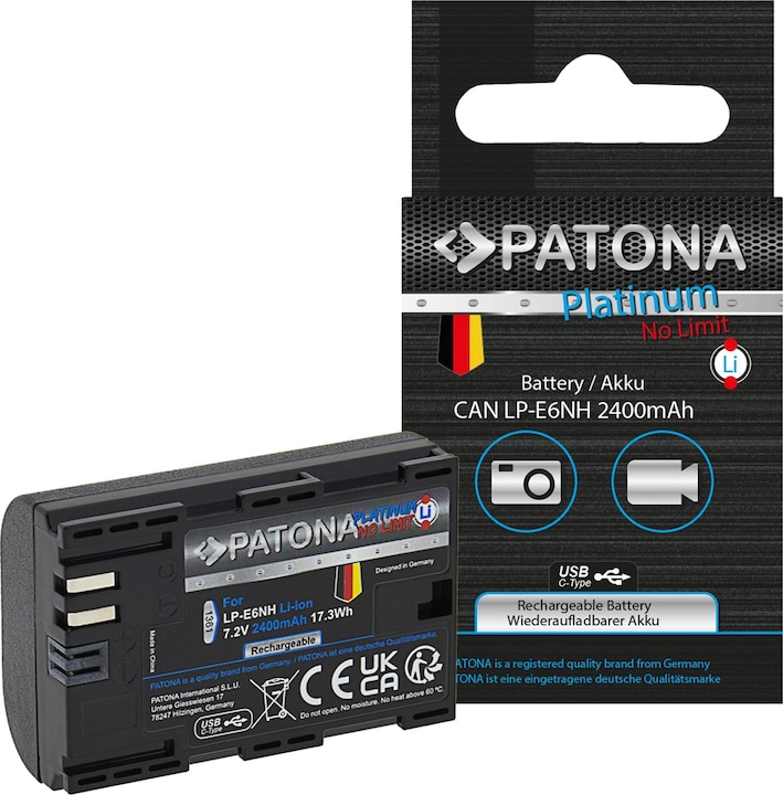Actual product image Patona Platinum LP-E6NH (Rechargeable battery)