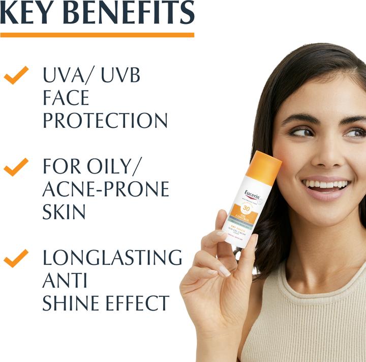 Image du produit Eucerin Contrôle de l'huile (Gel solaire, SPF 30, 50 ml, 96 g)