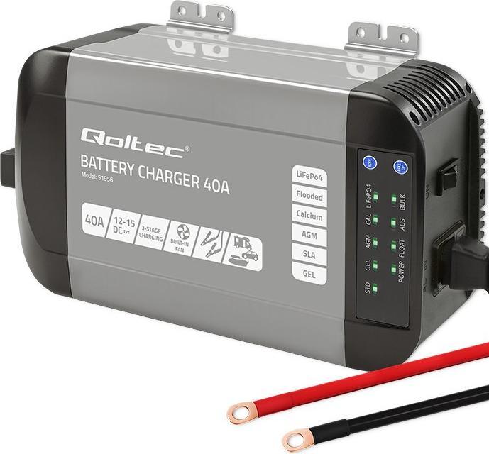 Immagine prodotto Qoltec ładowarka Do Akumulatorów Lifepo4 Agm Gel Sla | 40a | 12v (12V, 40 A)