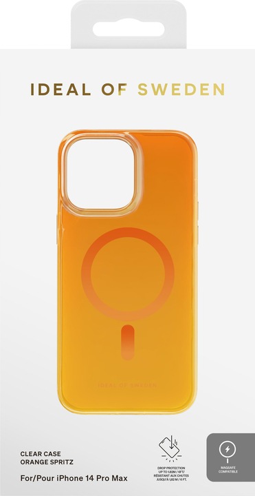 Actual product image iDeal Of Sweden Magsafe Designer Hard-Cover Orange Spritz clear (Apple iPhone 14 Pro Max)