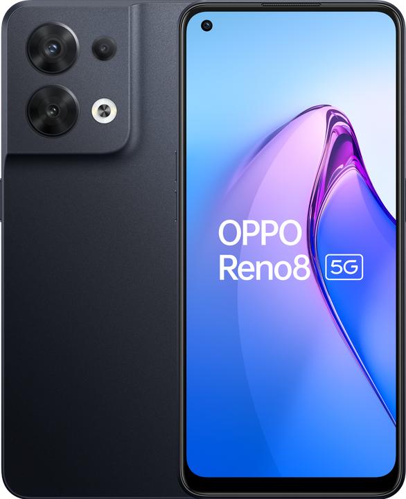 Produktbild OPPO Reno 8 (256 GB, Shimmer Black, 6.43", Dual SIM, 5G)