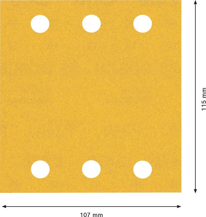Produktbild Bosch Professional Zubehör EXPERT C470 Schleifpapier mit 6 Löchern für Schwingschleifer, 115 x 107 mm, G 240, 10-tlg. (240)