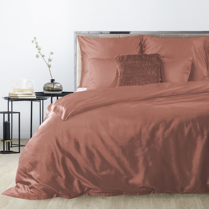 Produktbild Eurofirany DIVA LINE DINA Bettwäsche-Set aus hochwertigem Baumwollsatin, einfarbig, 140 x 200 cm (Duvetbezug, 140 x 200 cm)