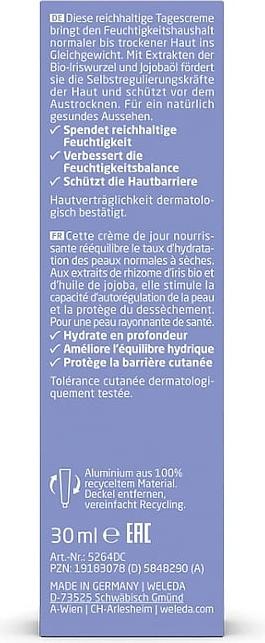 Nährwerte und Zutaten Weleda Iris Tagespflege Tb 30ml (30 ml, Tagescreme)
