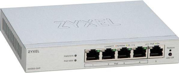 Immagine prodotto Zyxel GS1200-5HPV3 5-Port Gigabit PoE+ web/smart managed (5 porte)