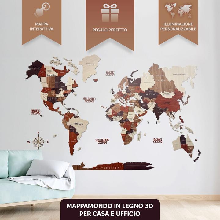 Actual product image Green Split World map (225 x 135 cm)