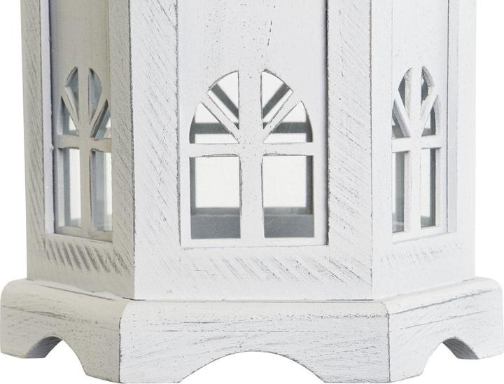 Immagine prodotto DKD Home Decor Laterne Antiker Finish Weiss Dunkelgrau Holz Kristall 19 x 17 x 39 cm