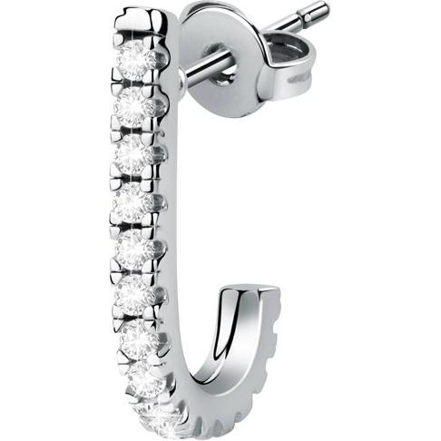 La Petite Story, Ohrringe, Stud Earring + J With White, (Messing)