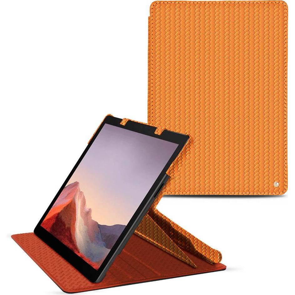 Thumbnail - Noreve Lederschutzhülle vertikal (Microsoft Surface Pro 8), Tablet Hülle, Orange