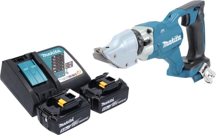 Produktbild Makita DJS 200 RT Akku Blechschere 18 V 2,0 mm Brushless + 2x Akku 5,0 Ah + Ladegerät