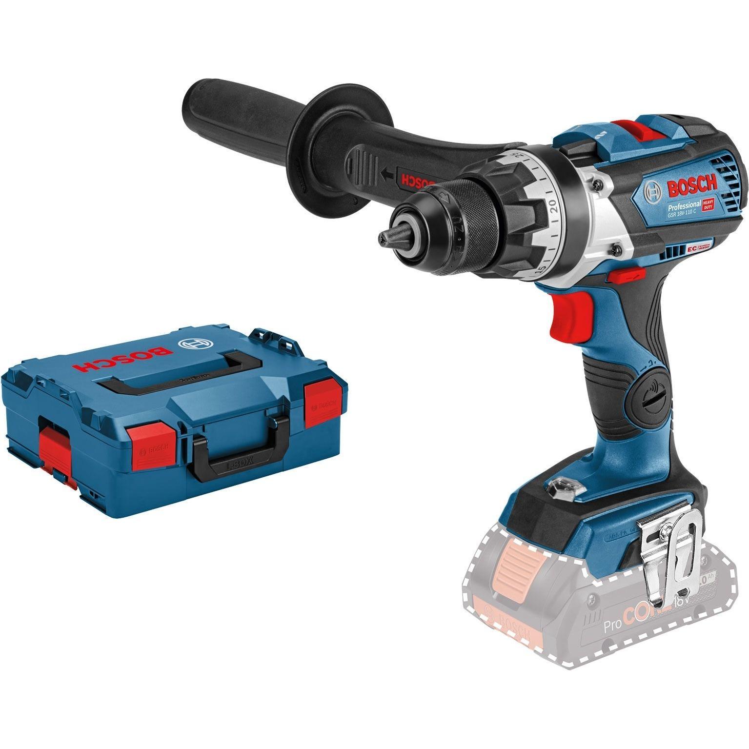 Bosch Professional, Bohrmaschine + Akkuschrauber, GSR 18V-110 C (Akkubetrieb)