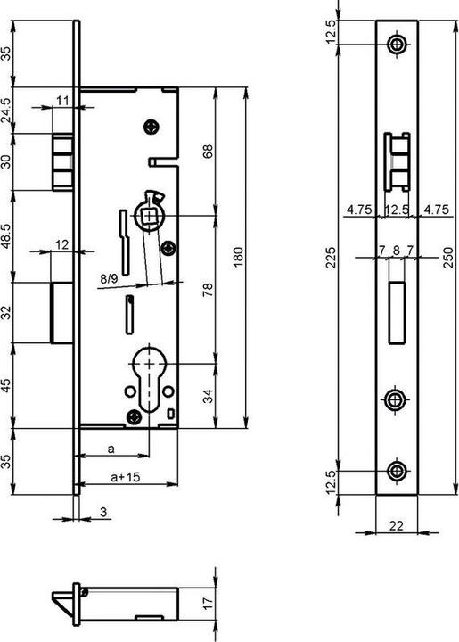 Actual product image Schänis Mortise lock (Mortise lock)