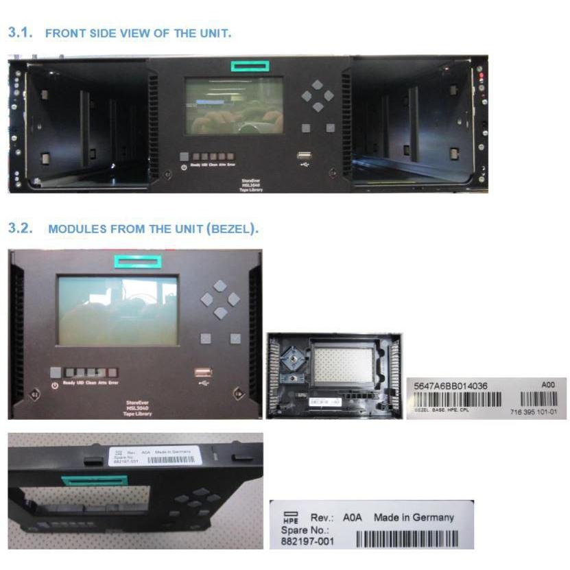 HPE Sps-3u Base Library Chassis, Drucker Zubehör