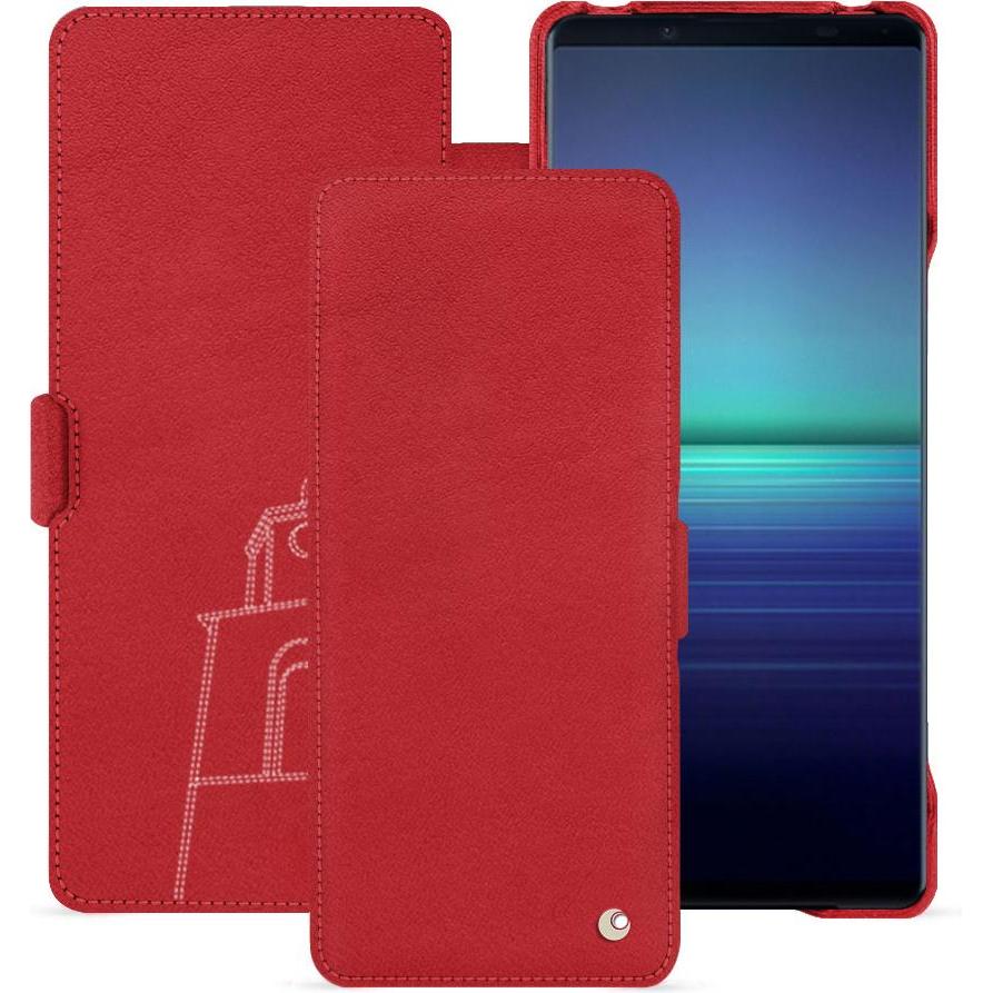Noreve Lederschutzhülle horizontal (Sony Xperia 1 V), Smartphone Hülle, Rot