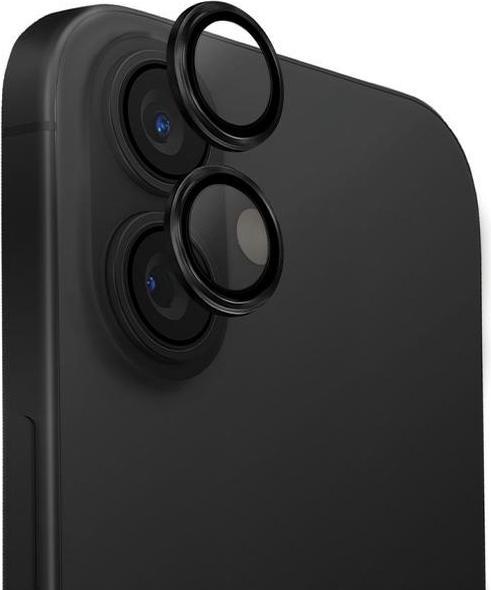 Produktbild Uniq Optix Aluminium Camera Lens Protector iPhone 16 6.1" / 16 Plus 6.7" midnight black szkło na obi (1 Stk., Apple iPhone 16, Apple iPhone 16 Plus)