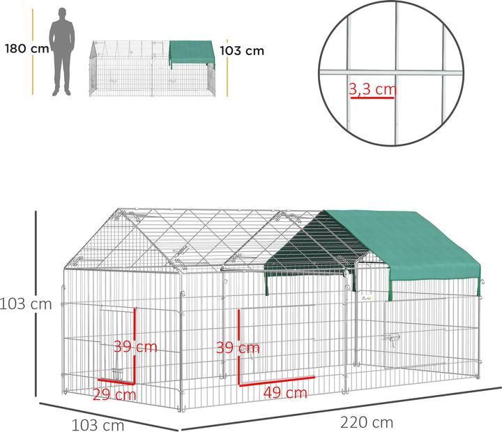 Actual product image PawHut Kleintiergehege