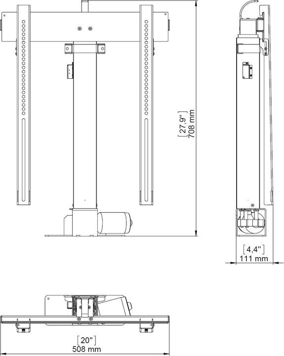Produktbild DSS TV Lift Eco1 IR, schwarz, Metall 0423 (30 kg)