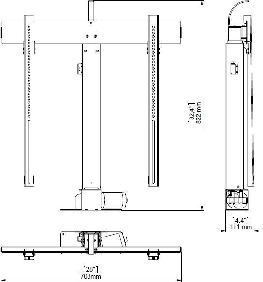 Actual product image DSS TV Lift Eco2 IR, black, metal 0492 (70551.18", 50 kg)