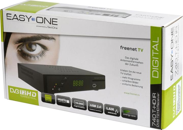 Produktbild Sky Vision SET-ONE EasyOne 740 HD IR HDTV DVB-T2 Receiver mit freenet TV (DVB-T2, DVB-T, CI+-Schacht)