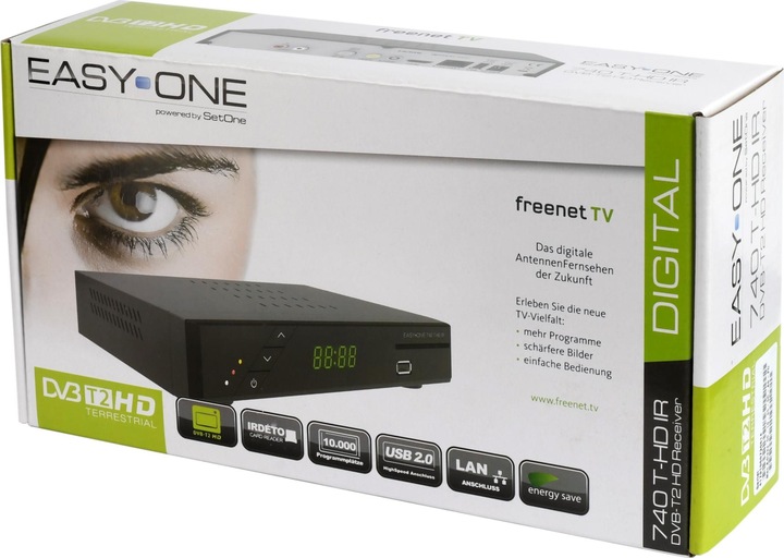 Actual product image Sky Vision SET-ONE EasyOne 740 HD IR HDTV DVB-T2 receiver with freenet TV (DVB-T2, DVB-T, CI+ slot)