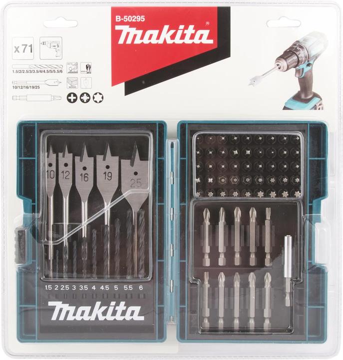 Actual product image Makita Drill bit set 71tlg (2 mm, 1.5mm, 19 mm, 3 mm, 16 mm, 4 mm, 5 mm, 2.5 mm, H12 mm)