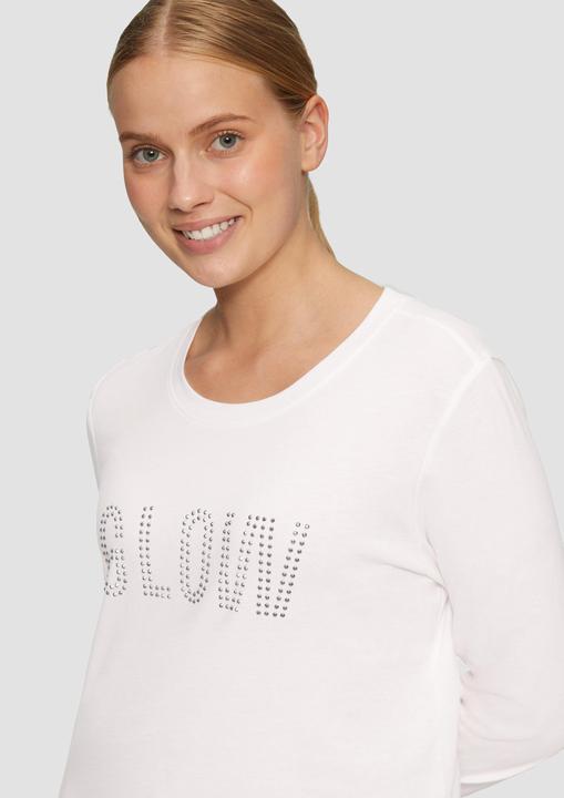 Actual product image S.Oliver T-Shirt Weiches Jerseyshirt mit Frontprint und Schmucksteinen (34)