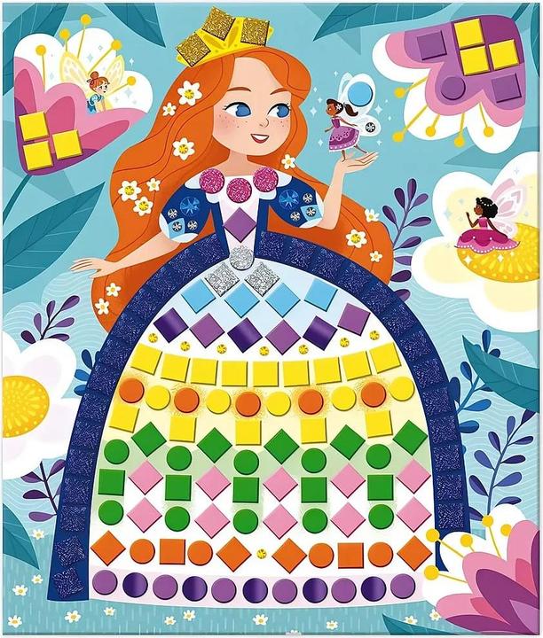 Actual product image Janod J07962 Mosaic princesses and fairies-Les Ateliers du Calme set for creative leisure activities