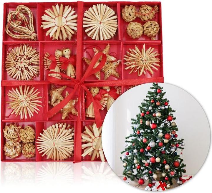 Hermex Strohsterne Strohengel Strohschmuck Strohbaumschmuck Strohdeko Set