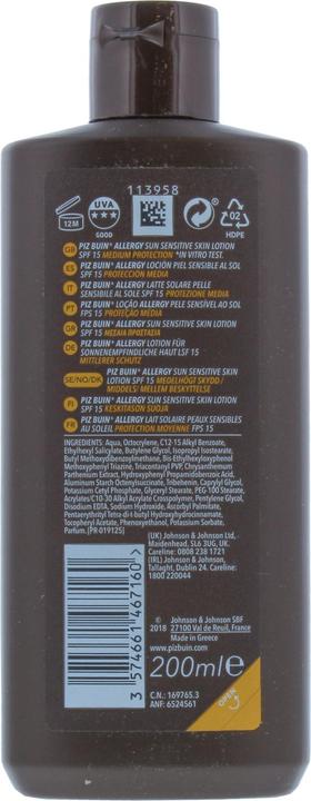 Produktbild Piz Buin Allergy (Sonnencreme, SPF 15, 200 ml, 200 g)