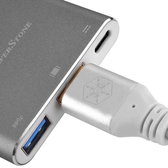 Actual product image Silverstone USB Typ C — HDMI (Typ A)| USB A| USB Typ C (USB-C)