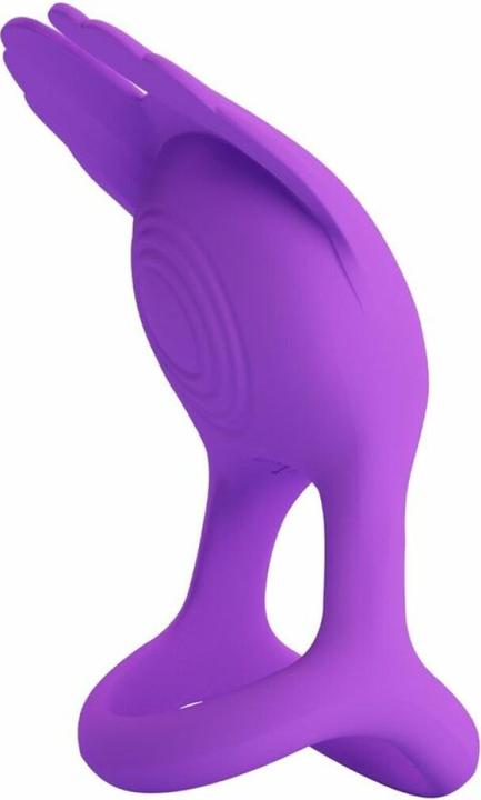 Actual product image Pretty Love Vibrant Penis Ring 7 Vibrations Purple Silicone (4.80 cm)