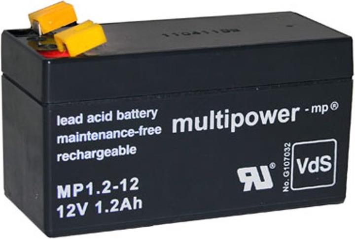 Immagine prodotto Multipower Batteria MP1.2-12 Batteria al piombo con contatti Faston da 4,8 mm (12 V, 1.20 Ah)